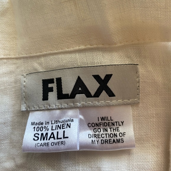 Flax white linen button down blouse - Picture 5 of 9